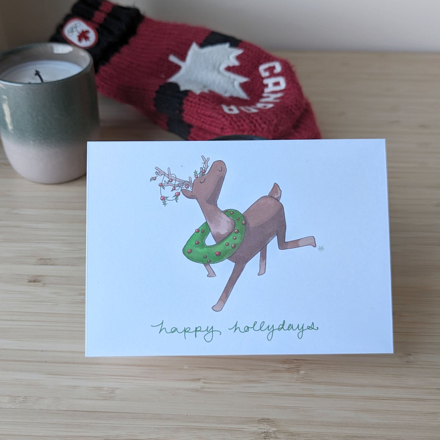 Happy Hollydays - Reindeer Friends - Holiday Card