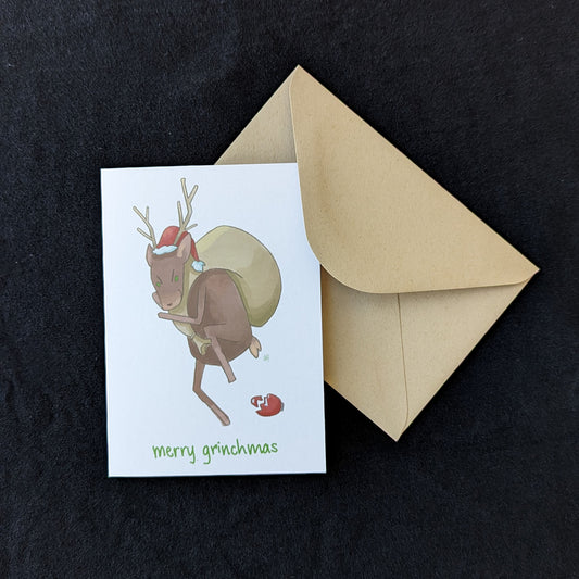 Merry Grinchmas - Reindeer Friends - Holiday Card