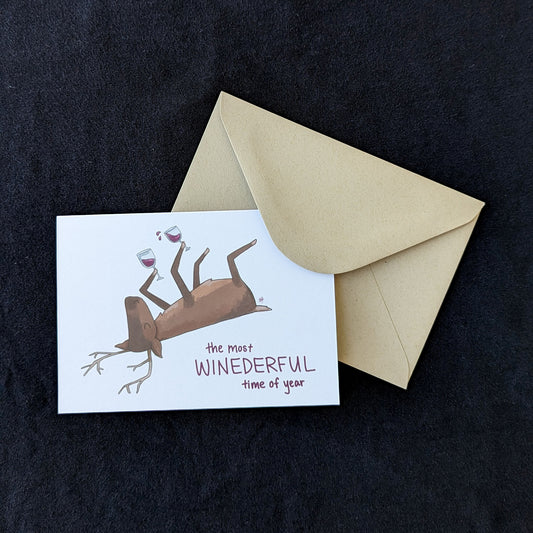 Winederful Time of Year - Reindeer Friends - Holiday Card