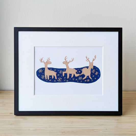 Dancing into the New Year - Reindeer Friends - Print